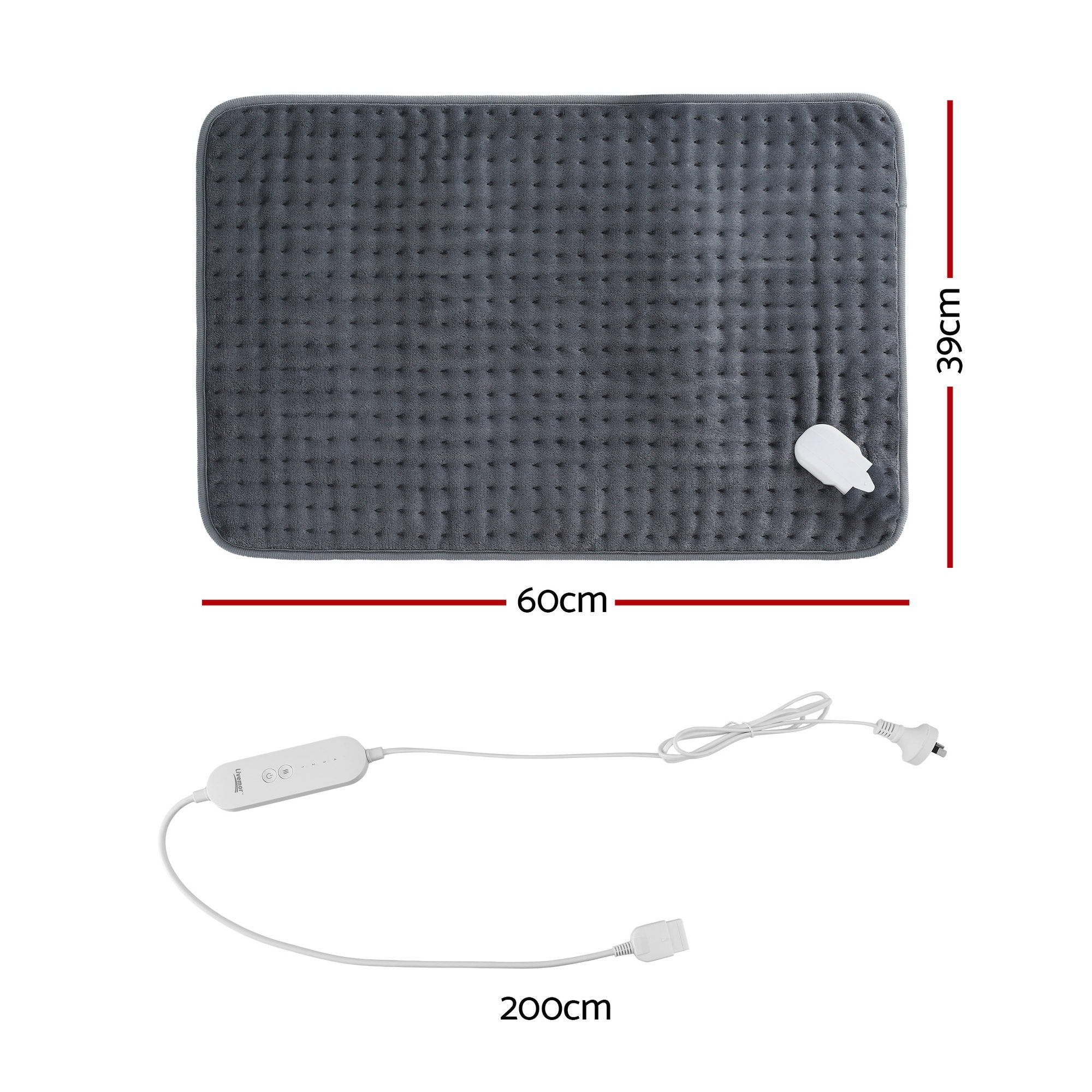 Livemor Electric Heating Pad Heat Mat 60x39cm HP-B-60X38-GY