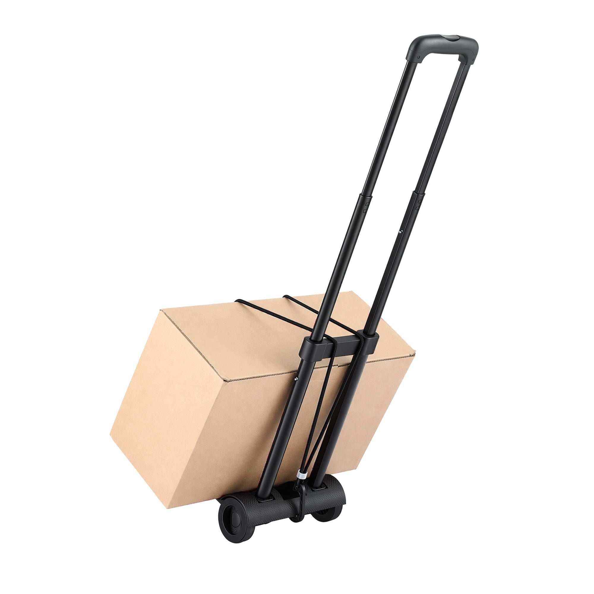 Giantz Folding Trolley Portable Hand Truck Lightweight Travel Luggage Black HP-CART-2W-BK
