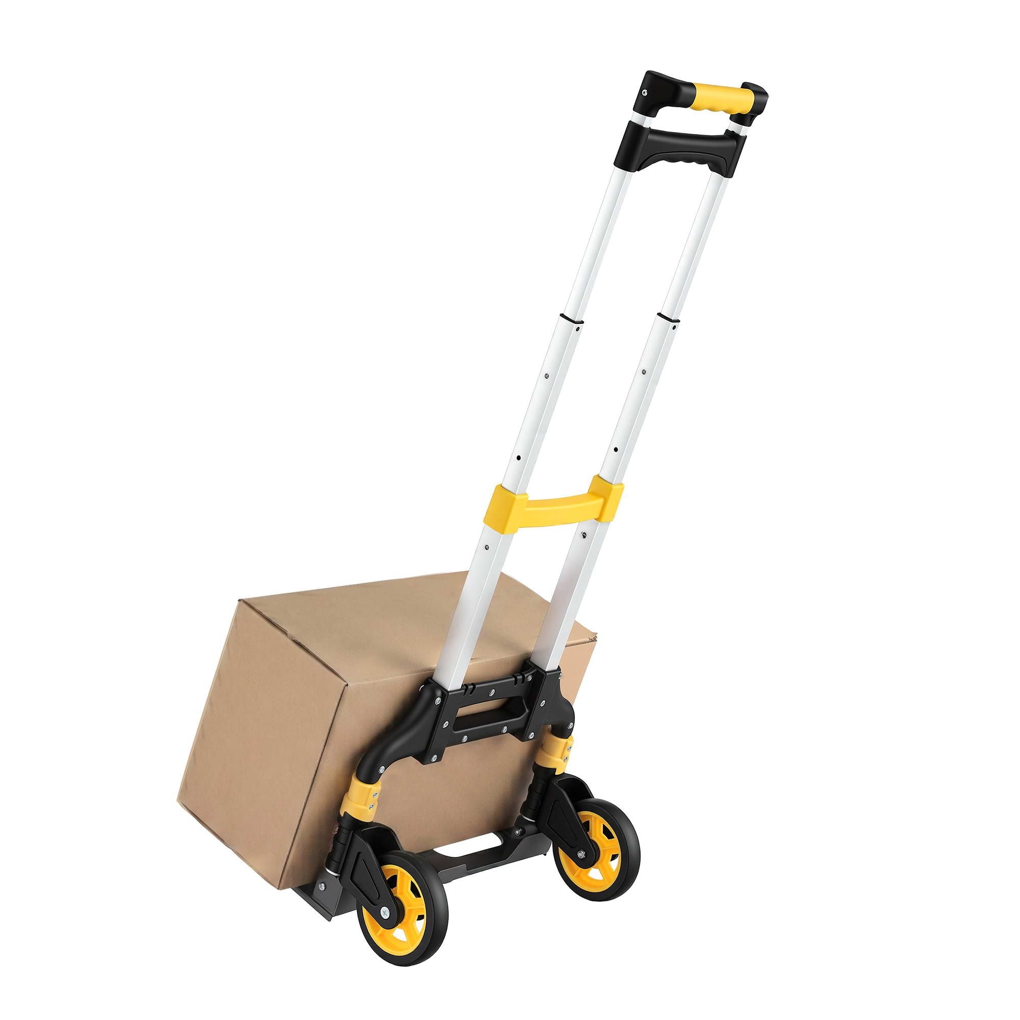 Giantz Folding Trolley Portable Hand Truck Lightweight Travel Luggage Silver HP-CART-2W-WH