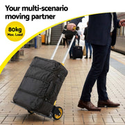 Giantz Folding Trolley Portable Hand Truck Lightweight Travel Luggage Silver HP-CART-2W-WH