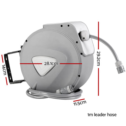 Water Hose Reel 10M Retractable Auto Rewind Garden Spray Gun HR-WA-AUTO-10M-PLS