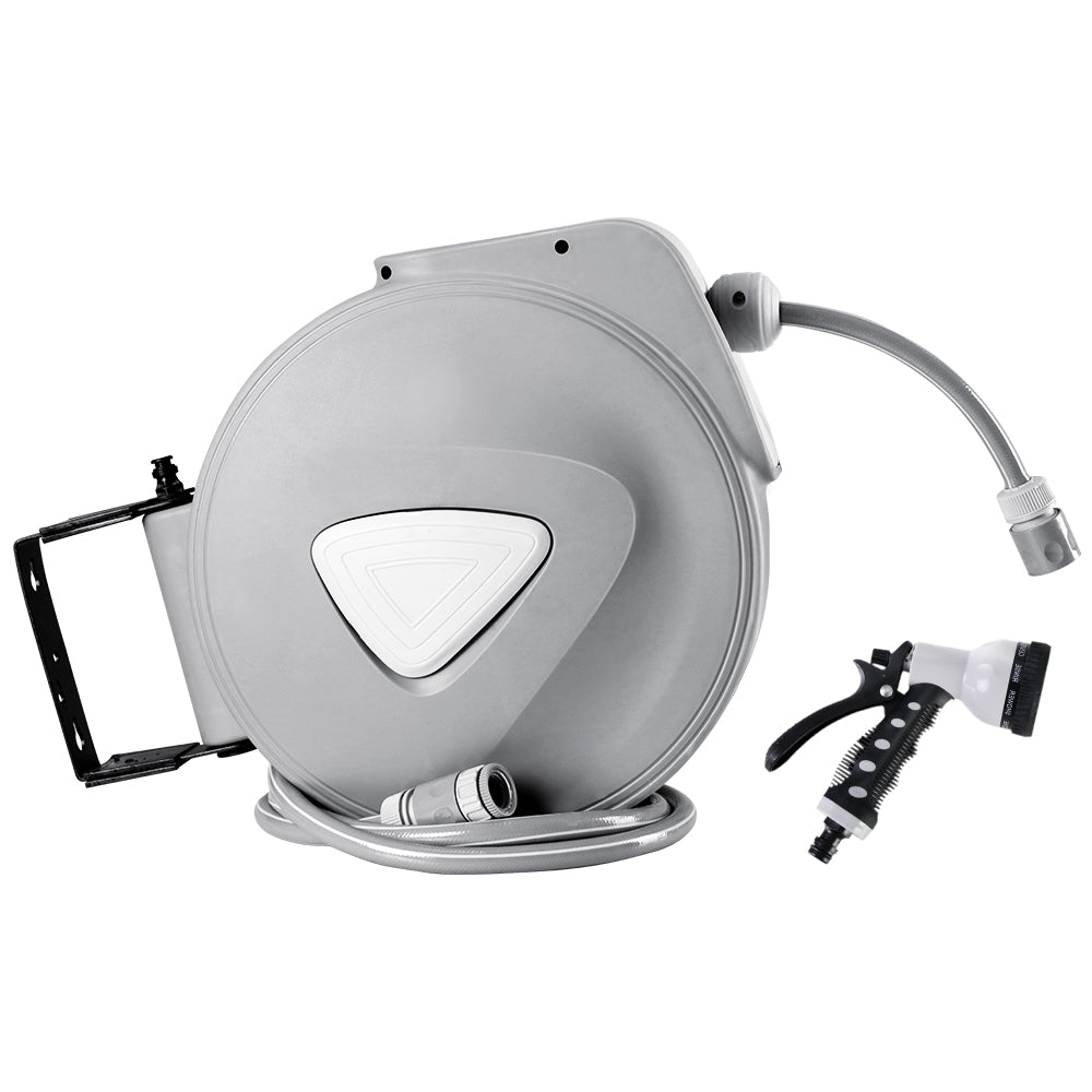 Water Hose Reel 10M Retractable Auto Rewind Garden Spray Gun HR-WA-AUTO-10M-PLS