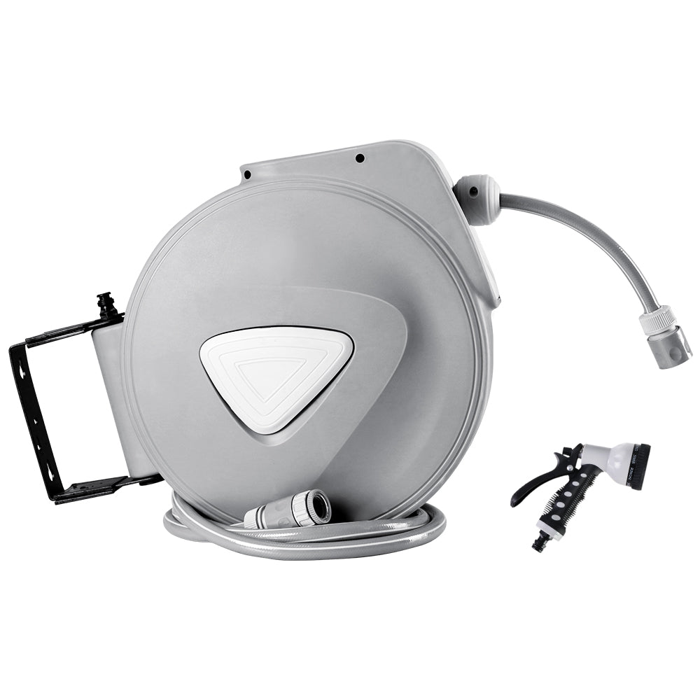 Water Hose Reel 30M Retractable Garden Auto Rewind Spray Gun HR-WA-AUTO-30M-PLS