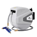 Green Fingers 30M Water Hose Reel Retractable Auto Rewind Wall Mount Garden Spray Gun HR-WA-AUTO-N-30M-MTL