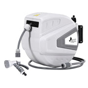 Green Fingers 30M Water Hose Reel Retractable Auto Rewind Wall Mount Garden Spray Gun HR-WA-AUTO-N-30M-PLS
