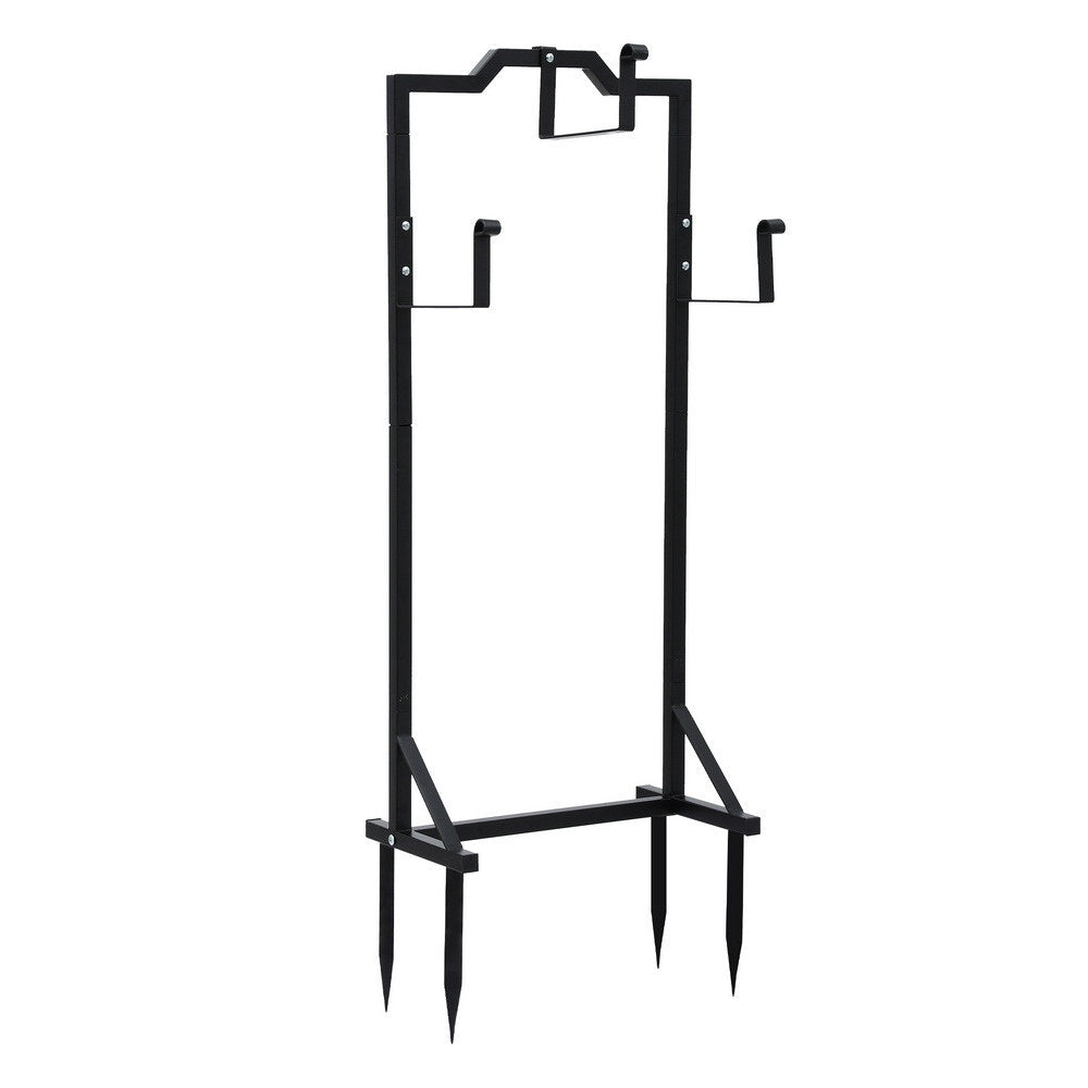 Green Fingers Garden Hose Holder Metal Portable Freestanding Hose Stand 4 Spikes Black HR-WA-HOLD-BK
