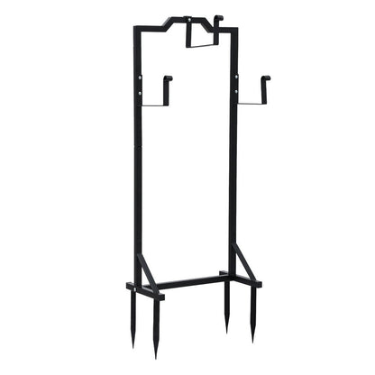 Green Fingers Garden Hose Holder Metal Portable Freestanding Hose Stand 4 Spikes Black HR-WA-HOLD-BK