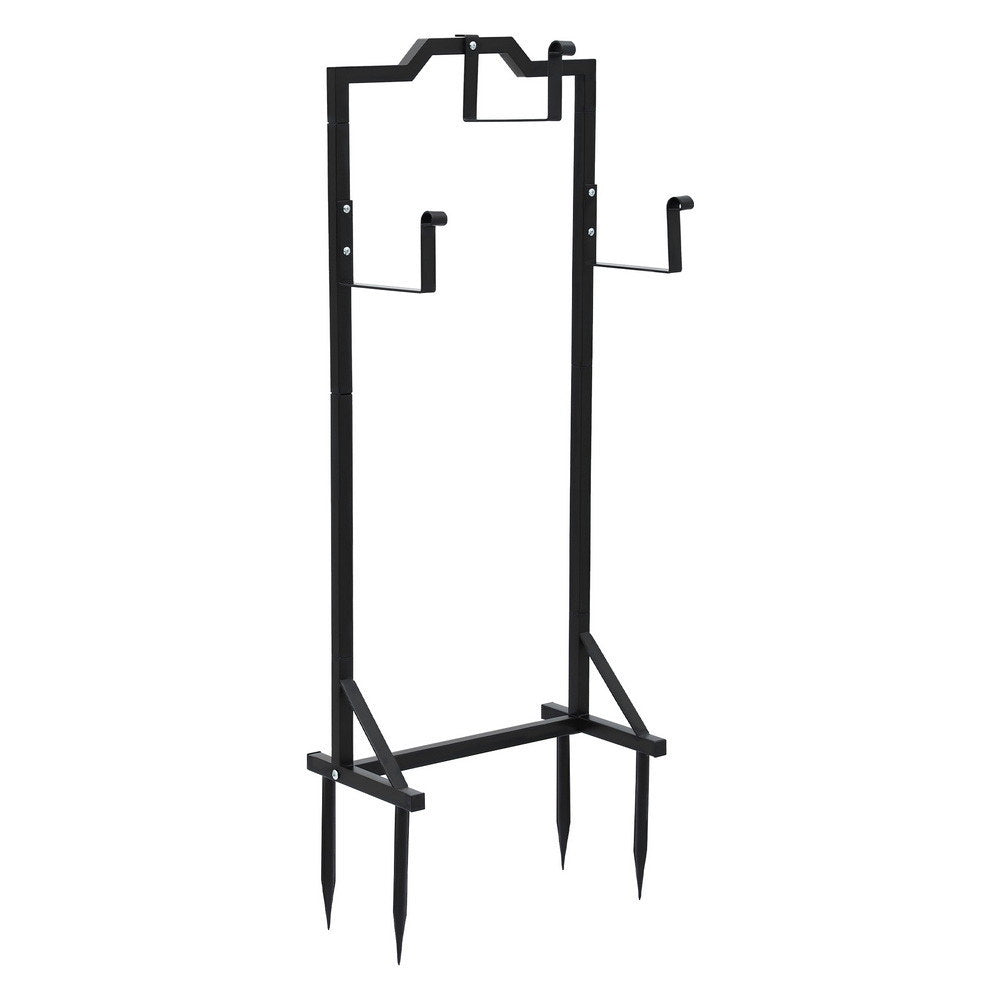 Green Fingers Garden Hose Holder Metal Portable Freestanding Hose Stand 4 Spikes Black HR-WA-HOLD-BK