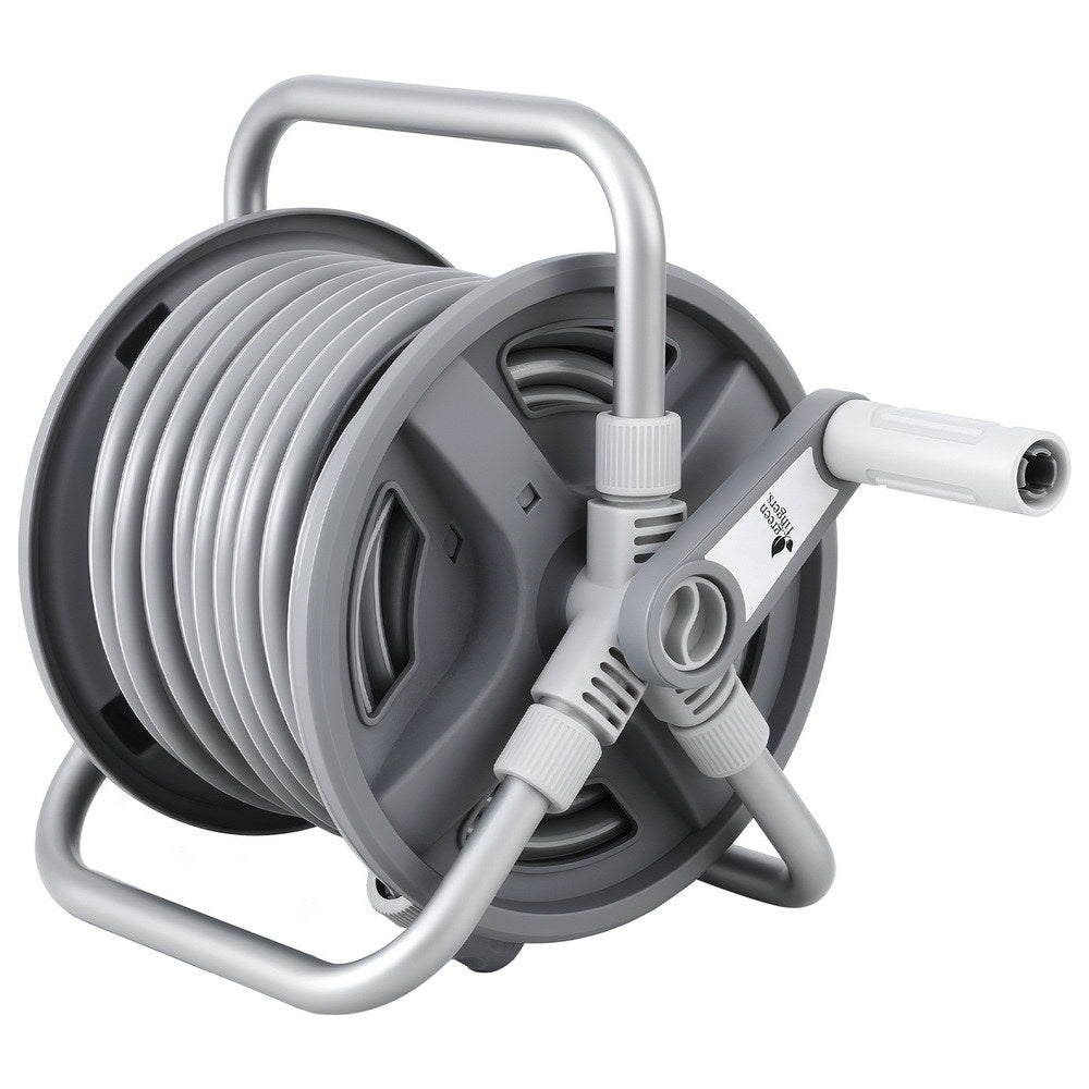 Green Fingers 20m Retractable Garden Hose Reel Heavy Duty 1/2" Hose Auto Rewind HR-WA-MNL-20M-PLS