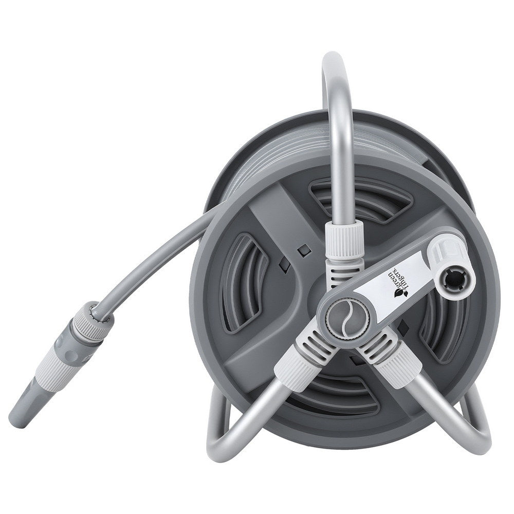 Green Fingers 20m Retractable Garden Hose Reel Heavy Duty 1/2" Hose Auto Rewind HR-WA-MNL-20M-PLS
