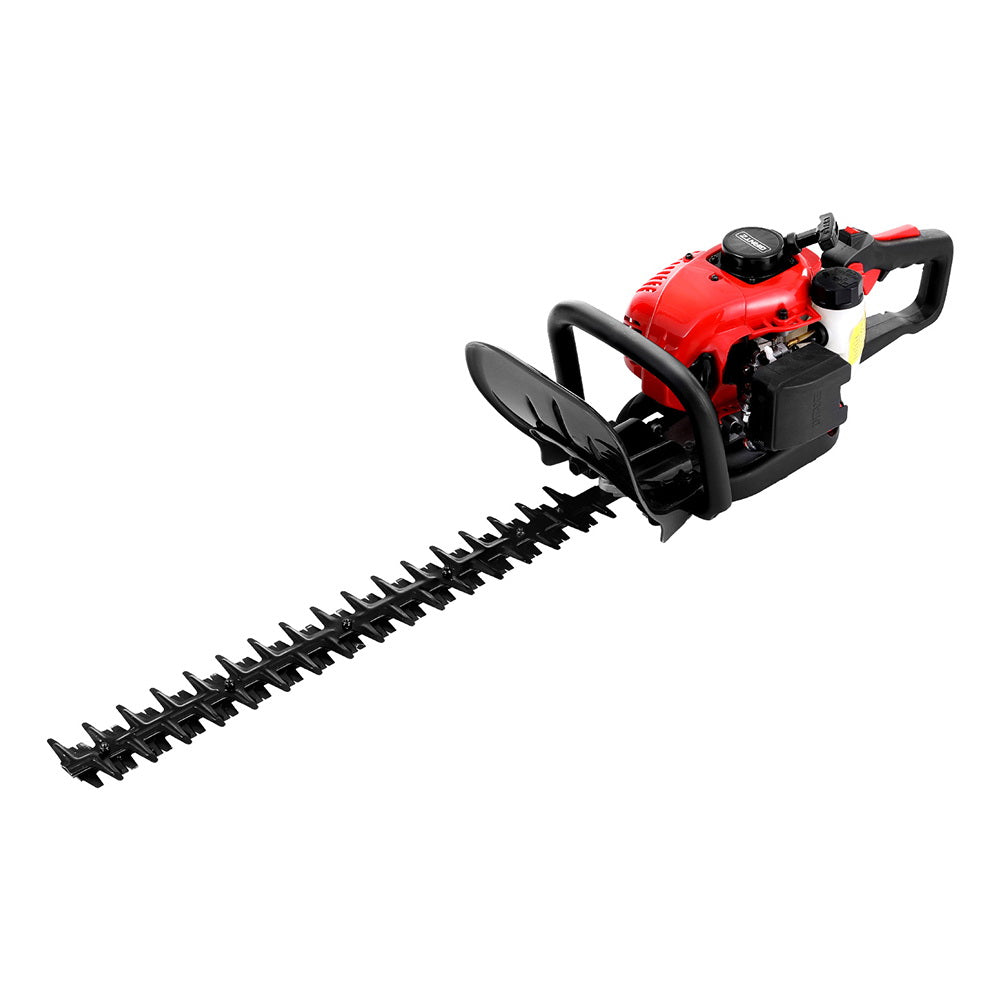 Giantz 25.4CC Petrol Hedge Trimmer 24" Dual Blade Tree Grass Garden Tool HT-26CC-24IN-RDBK
