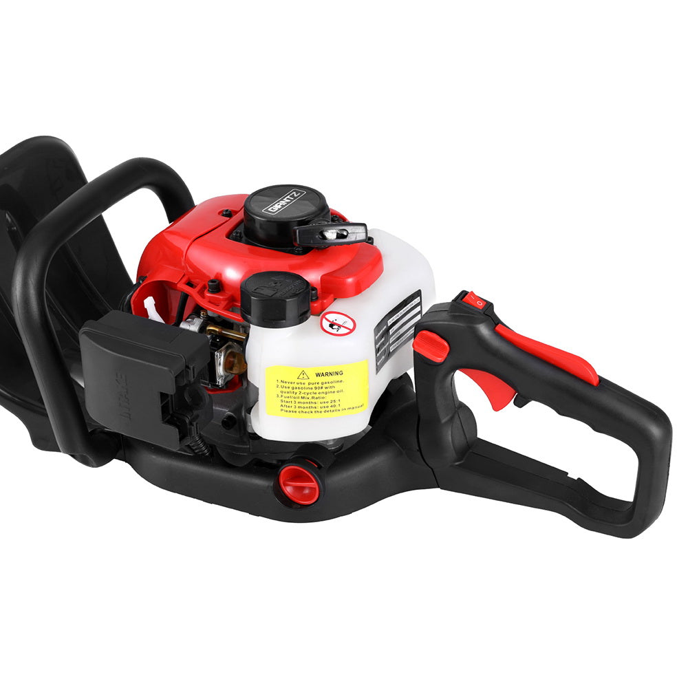 Giantz 25.4CC Petrol Hedge Trimmer 24" Dual Blade Tree Grass Garden Tool HT-26CC-24IN-RDBK