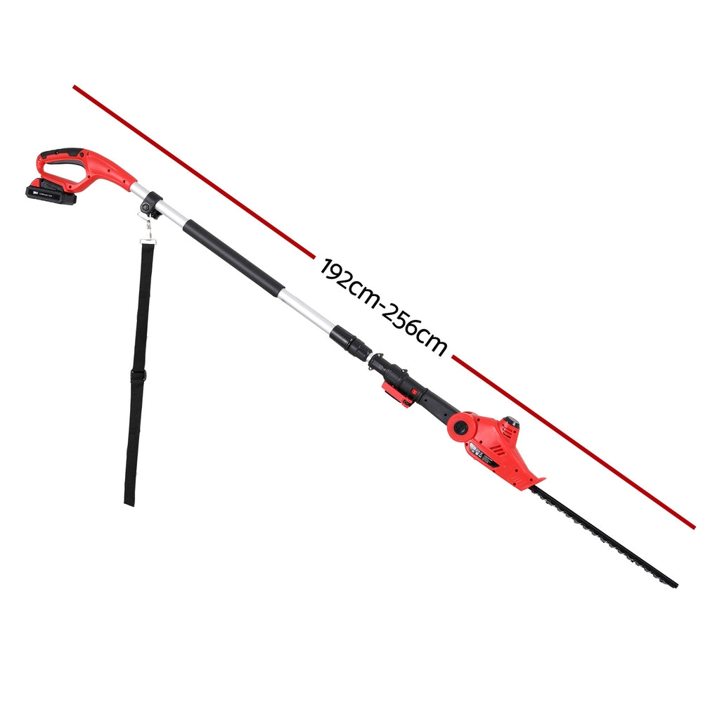 Giantz Cordless Pole Hedge Trimmer Garden Pruner Electric Cutter HT-POLE-20V-45-RDBK