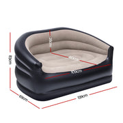 Gardeon Outdoor Air Sofa Inflatable Couch Two-Seater Lounge Chair with Pump Blow Up Couches for Camping IAS-2SEAT-CO