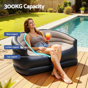 Gardeon Outdoor Air Sofa Inflatable Couch Two-Seater Lounge Chair with Pump Blow Up Couches for Camping IAS-2SEAT-CO