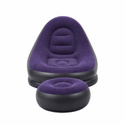 Gardeon Inflatable Chair with Ottoman Air Sofa Blow Up Air Chair for Camping with Pump Purple