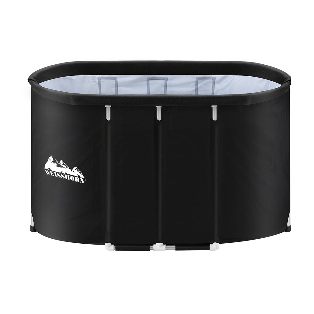 Weisshorn Portable Ice Bath Tub 120x70X70CM Inflatable Cold Water Folding Bathtub Spa Massage ICE-TUB-120X70X70-BK