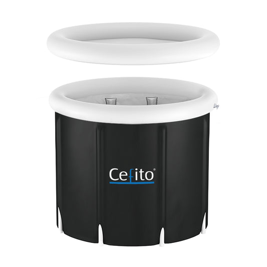 Weisshorn Portable Ice Bath Tub 70X80CM Inflatable Folding Bathtub Spa Massage ICE-TUB-70X80-BK