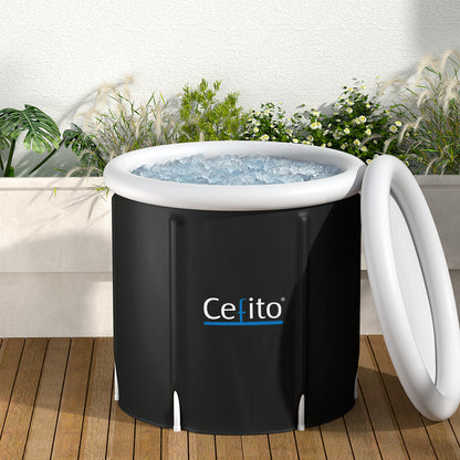 Weisshorn Portable Ice Bath Tub 75X75CM Inflatable Folding Bathtub Spa Massage ICE-TUB-75X75-BK