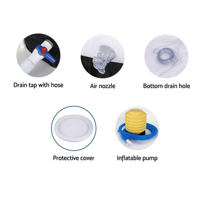 Weisshorn Portable Ice Bath Tub 80X80CM Inflatable Folding Bathtub Spa Massage ICE-TUB-80X80-BK