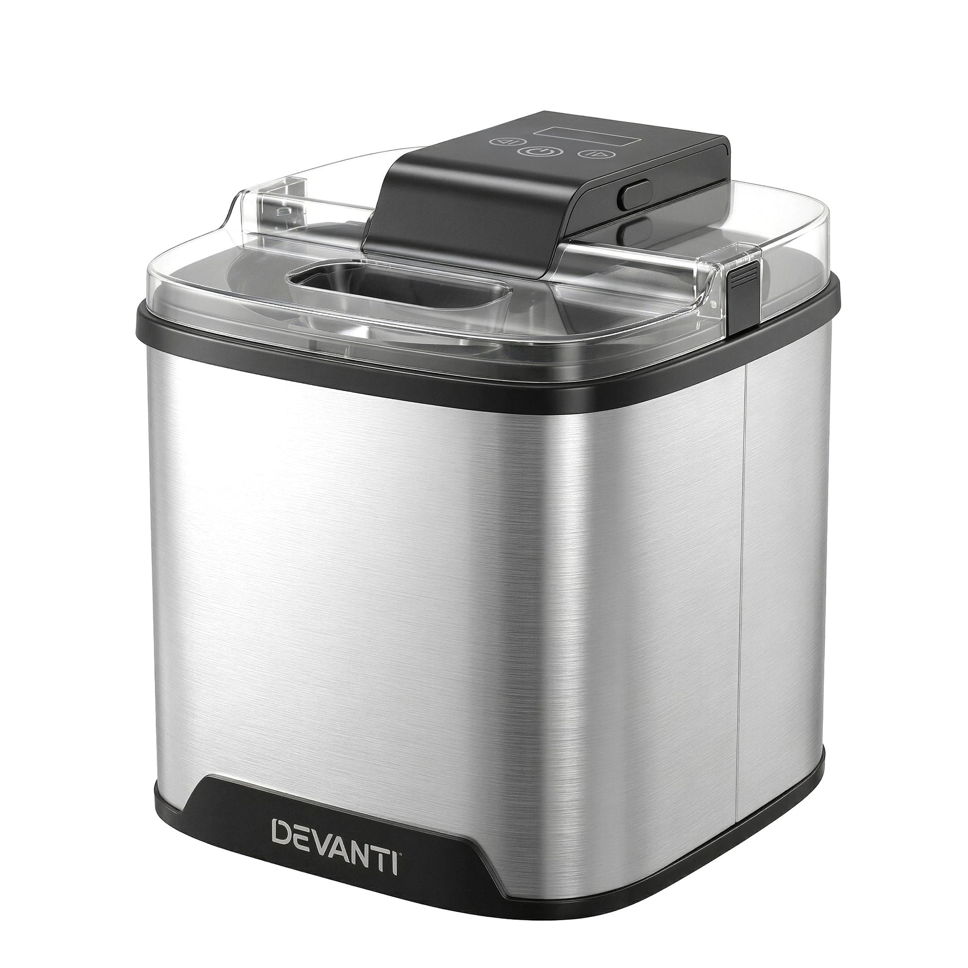 Devanti Ice Cream Maker Machine 2L Homemade Gelato Sorbet Frozen Drinks Sliver ICM-A-SFS02-BK