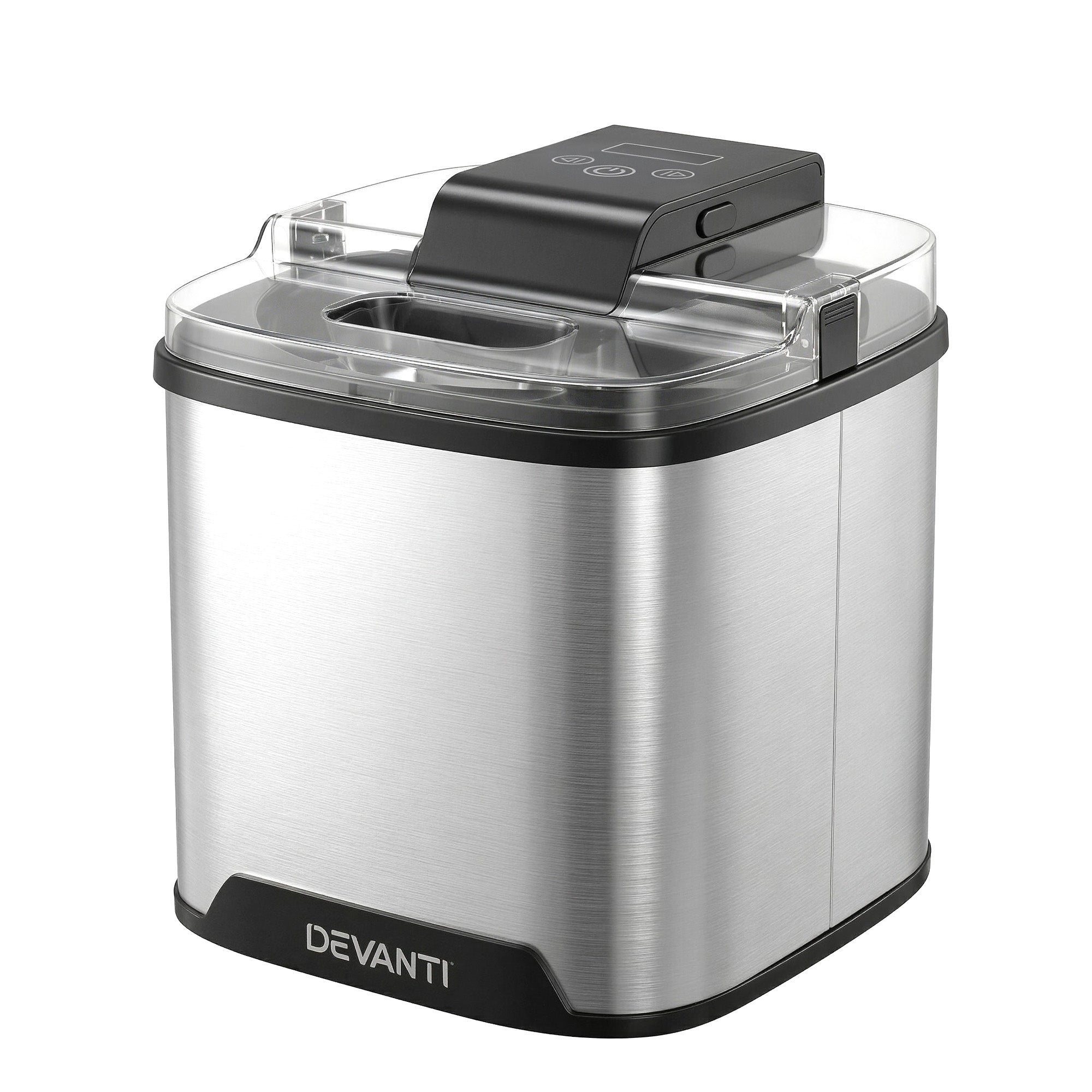 Devanti Ice Cream Maker Machine 2L Homemade Gelato Sorbet Frozen Drinks Sliver ICM-A-SFS02-BK