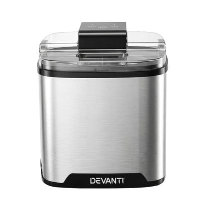 Devanti Ice Cream Maker Machine 2L Homemade Gelato Sorbet Frozen Drinks Sliver ICM-A-SFS02-BK