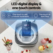 Devanti Ice Cream Maker Machine 2L Homemade Gelato Sorbet Frozen Drinks Sliver ICM-A-SFS02-BK