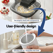 Devanti Ice Cream Maker Machine 2L Homemade Gelato Sorbet Frozen Drinks Sliver ICM-A-SFS02-BK