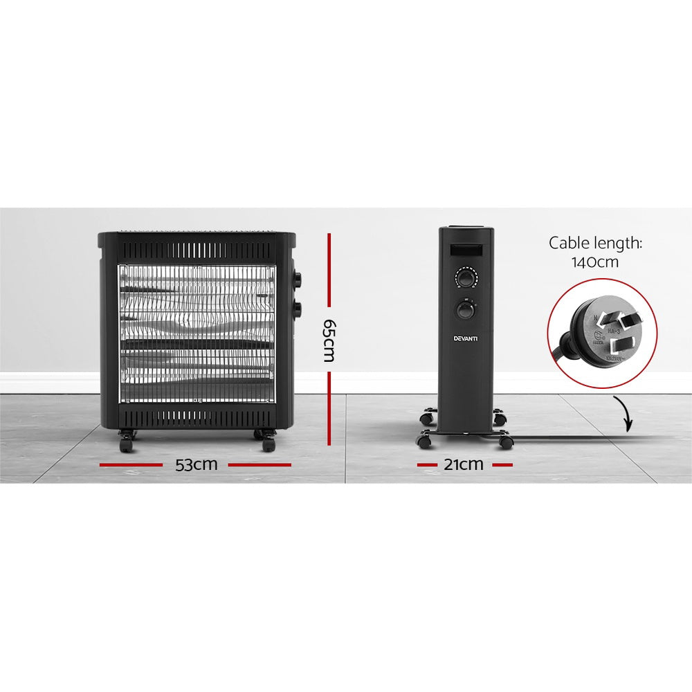 Devanti 2200W Infrared Heater Radiant Heaters IH-B21-BK