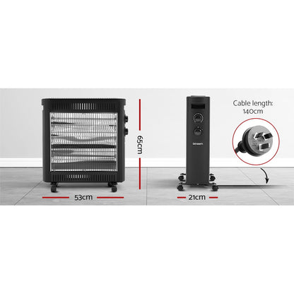Devanti 2200W Infrared Heater Radiant Heaters IH-B21-BK