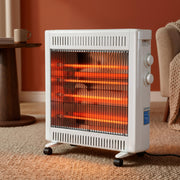 Devanti 2200W Infrared Radiant Heater Portable Electric Space Heating White IH-B21-WH