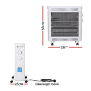 Devanti 2200W Infrared Radiant Heater Portable Electric Space Heating White IH-B21-WH