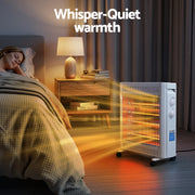 Devanti 2200W Infrared Radiant Heater Portable Electric Space Heating White IH-B21-WH