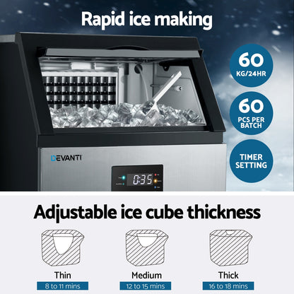 Devanti 60kg Ice Maker Commercial Machine IM-A-ZB60F-COM