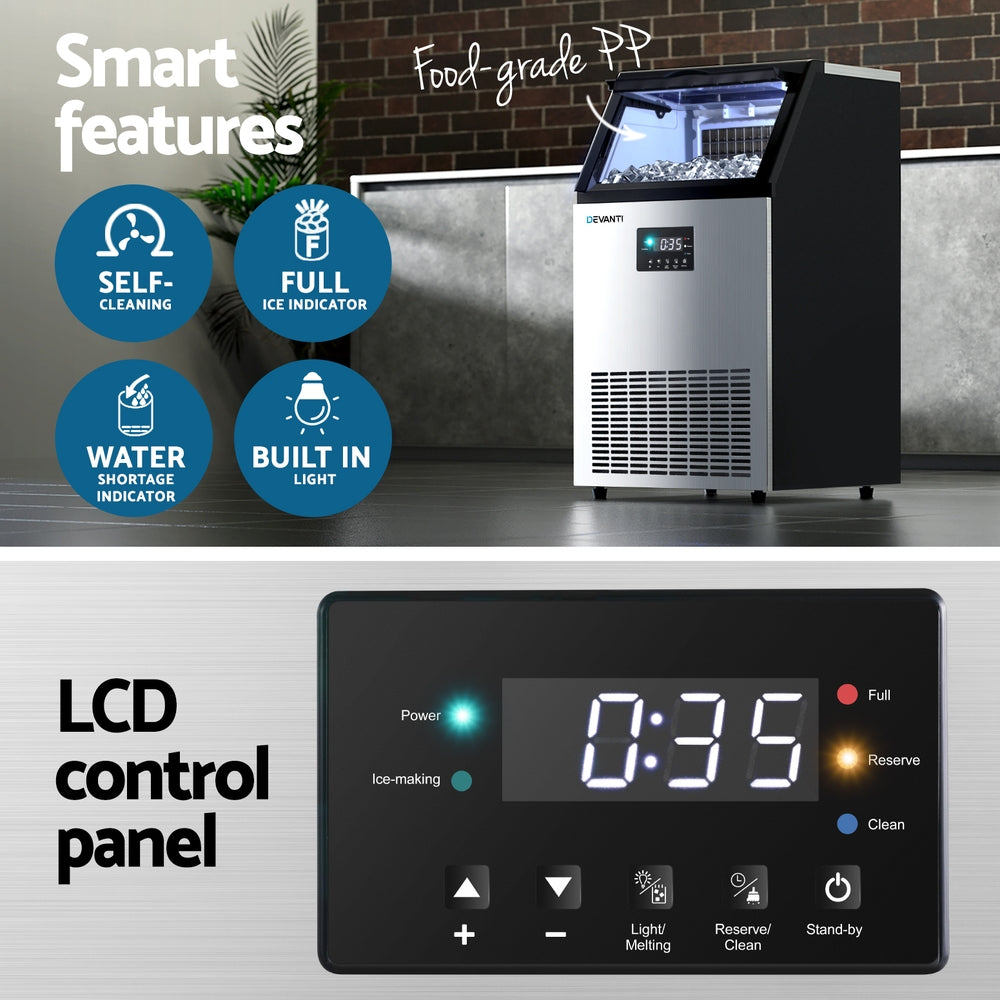 Devanti 60kg Ice Maker Commercial Machine IM-A-ZB60F-COM
