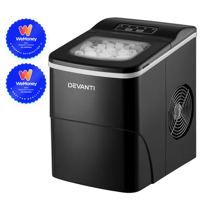 DEVANTi Portable Ice Cube Maker Machine 2L Home Bar Benchtop Easy Quick Black IM-ZB-12B-BK