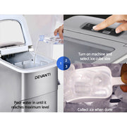 Devanti Portable Ice Cube Maker - Silver IM-ZB-12B-RD