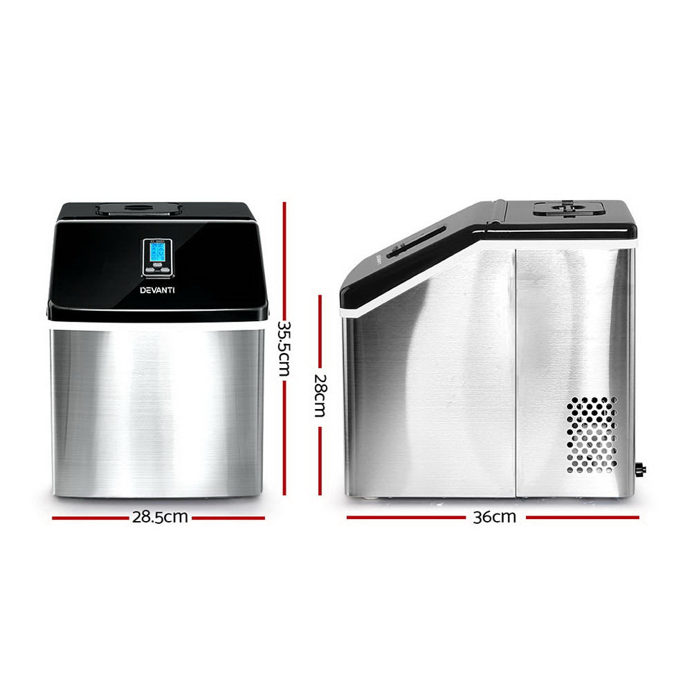 Devanti 18kg Ice Maker Machine Stainless Steel IM-ZB-18F-SS