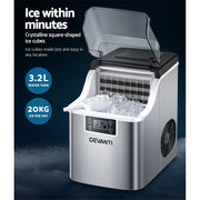 Devanti Ice Maker Machine Commercial Portable Ice Cube Tray Countertop 3.2L IM-ZB-20F-SS