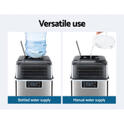 Devanti Ice Maker Machine Commercial Portable Ice Cube Tray Countertop 3.2L IM-ZB-20F-SS