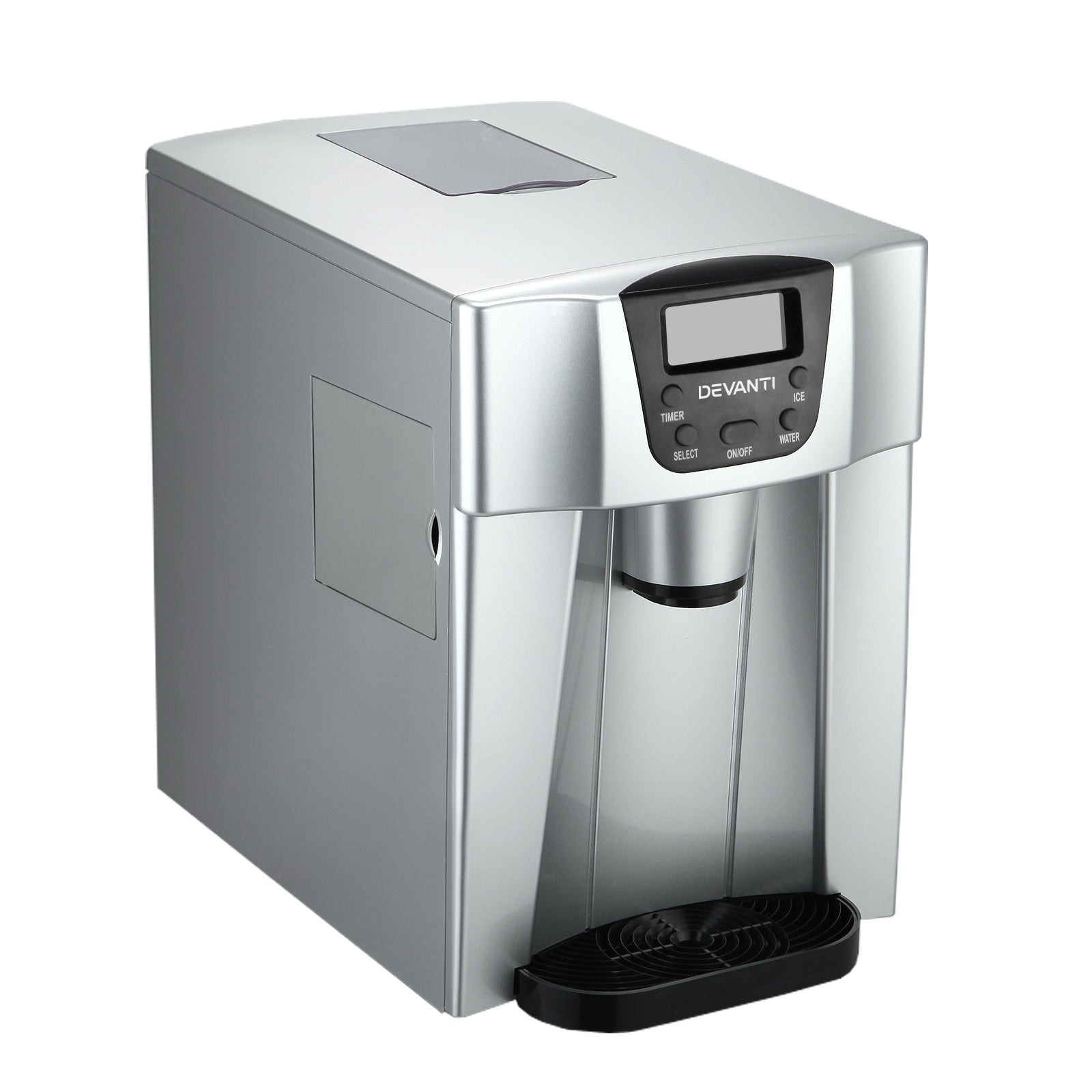Devanti 2L Portable Ice Cuber Maker & Water Dispenser - Silver IM-ZB12E-SR