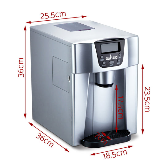 Devanti 2L Portable Ice Cuber Maker & Water Dispenser - Silver IM-ZB12E-SR