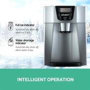 Devanti 2L Portable Ice Cuber Maker & Water Dispenser - Silver IM-ZB12E-SR