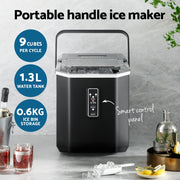 Devanti 12kg Ice Maker Machine 1.3L w/Scoop Holder Black IM-ZB12G-BK