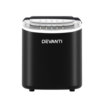 Devanti Portable Ice Maker Machine Ice Cube Tray 12kg Bar Countertop Black IM-ZB12H-BK