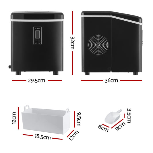 Devanti 15kg Ice Maker Machine Black IM-ZB12S-BK