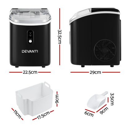 Devanti 15kg Nugget Ice Maker Machine IM-ZB15N-BK