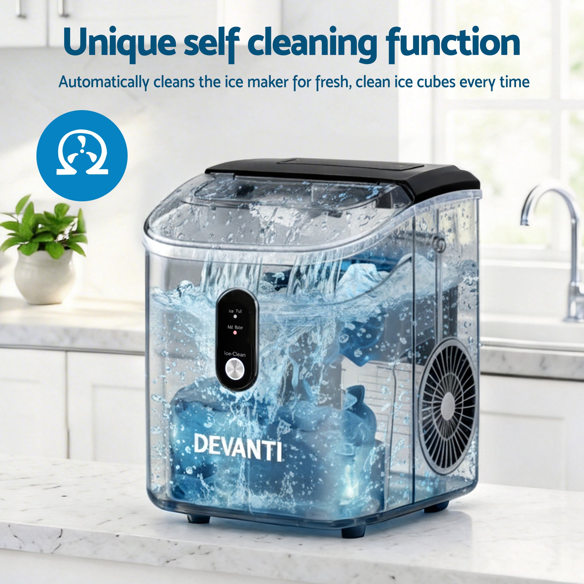 Devanti 15kg Nugget Ice Maker Machine IM-ZB15N-BK