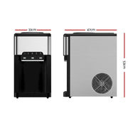 Devanti 20kg 3 in 1 Ice Maker Machine Cold and Hot Water Dispenser 3L Silver IM-ZB20WD-BK-SS